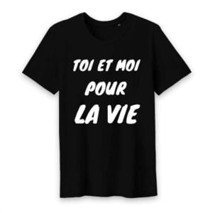 T-shirt Homme Col rond - 100% Coton BIO - TM042 Toi et moi pour la vie