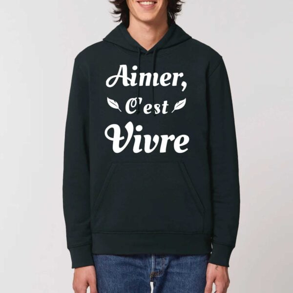 Sweat à capuche BIO Unisexe - DRUMMER Aimer, c'est vivre