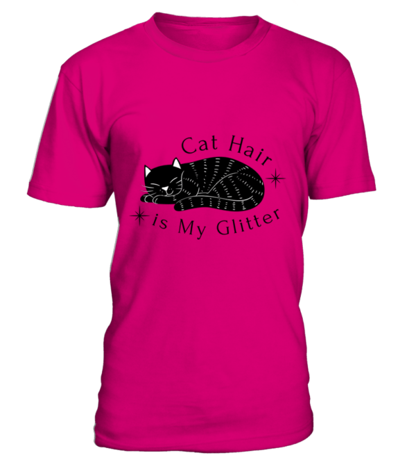 T-Shirt col rond Unisexe Cat Hair is My Glitter – Image 7
