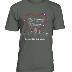 T-Shirt col rond Unisexe Je t'aime maman