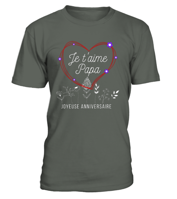 T-Shirt col rond Unisexe Je t'aime papa