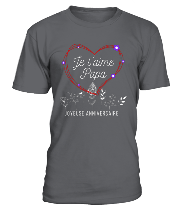 T-Shirt col rond Unisexe Je t'aime papa – Image 3