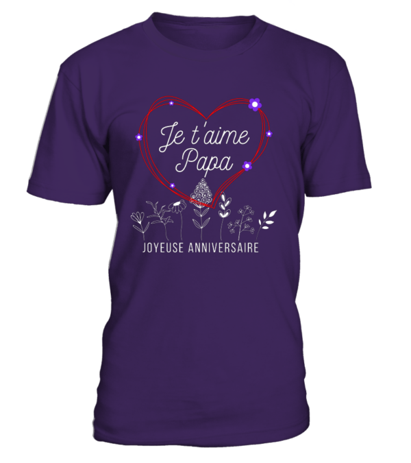 T-Shirt col rond Unisexe Je t'aime papa – Image 5