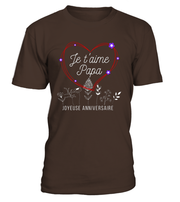 T-Shirt col rond Unisexe Je t'aime papa – Image 7