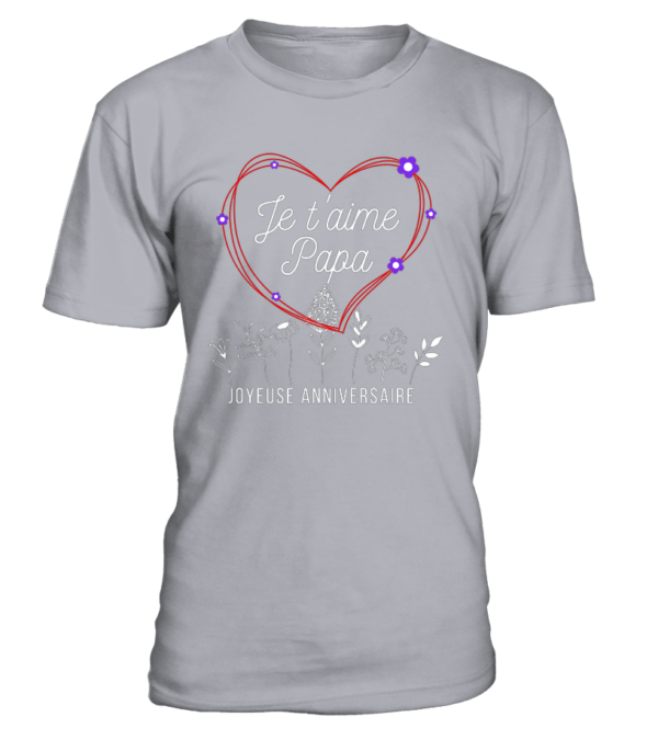 T-Shirt col rond Unisexe Je t'aime papa – Image 9