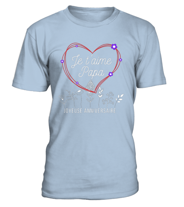 T-Shirt col rond Unisexe Je t'aime papa – Image 13