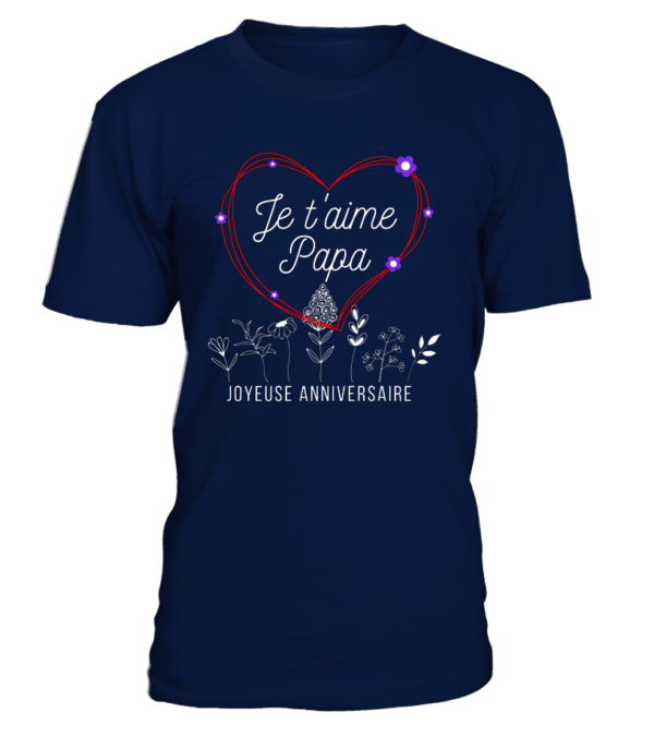 T-Shirt col rond Unisexe Je t'aime papa – Image 17