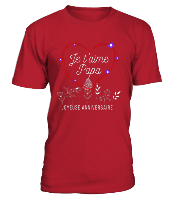 T-Shirt col rond Unisexe Je t'aime papa – Image 19