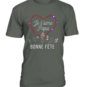 T-Shirt col rond Unisexes Je t'aime Papa