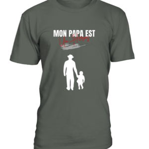 T-Shirt col rond Unisexe mon Papa est un héros