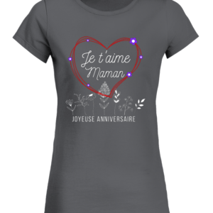 T-Shirt Col Rond Bio Femme Je t'aime maman