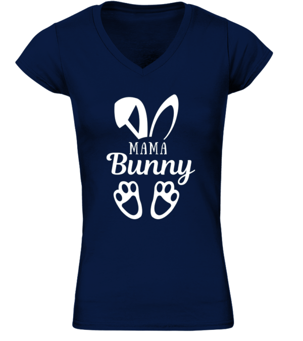 T-Shirt col V Bio Unisexe Mama Bunny – Image 3