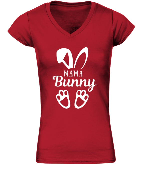 T-Shirt col V Bio Unisexe Mama Bunny – Image 5