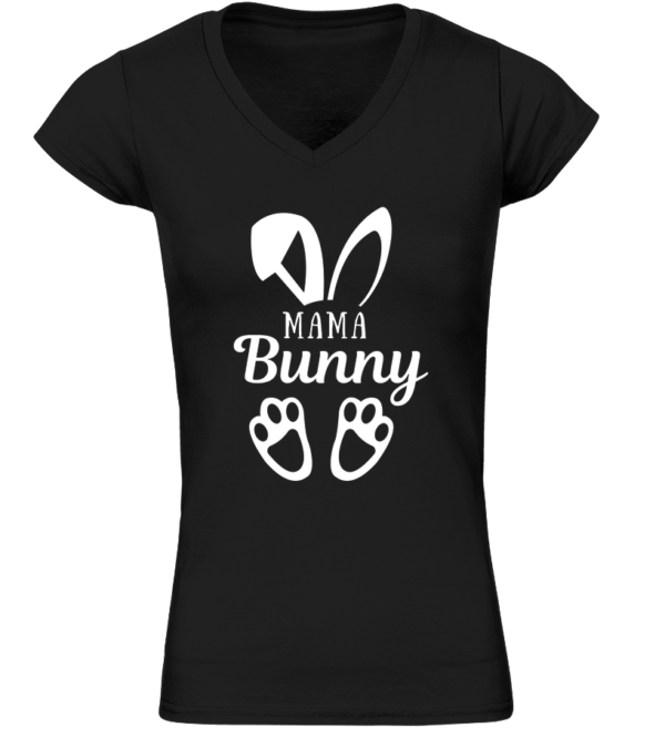 T-Shirt col V Bio Unisexe Mama Bunny – Image 7