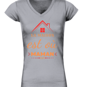 T-Shirt col V Bio Unisexe la maison