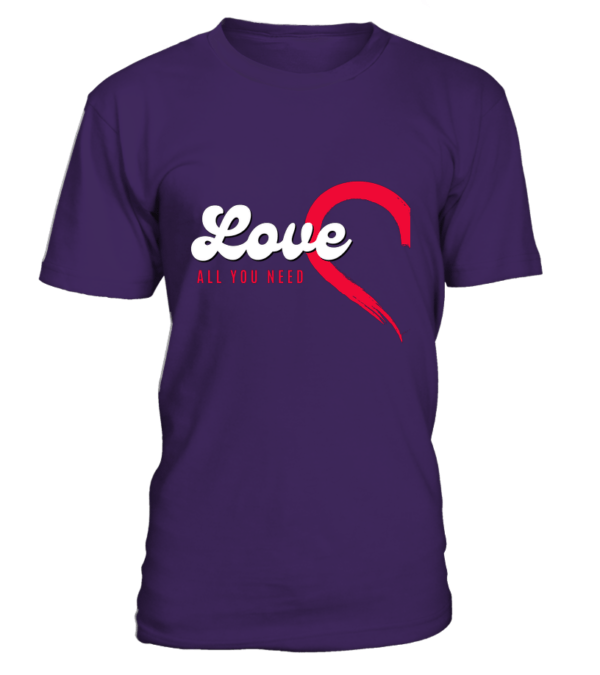 T-Shirt col rond Unisexe LOVE ALL YOU NEED – Image 3