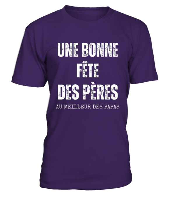 T-Shirt col rond Unisexe Une bonne fête des pères au meilleur des papas – Image 5