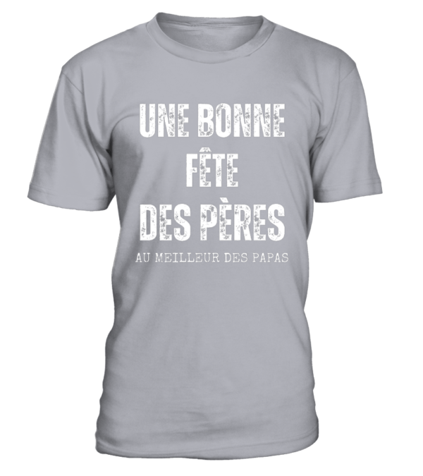 T-Shirt col rond Unisexe Une bonne fête des pères au meilleur des papas – Image 9