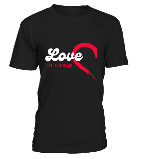 T-Shirt col rond Unisexe LOVE ALL YOU NEED – Image 15