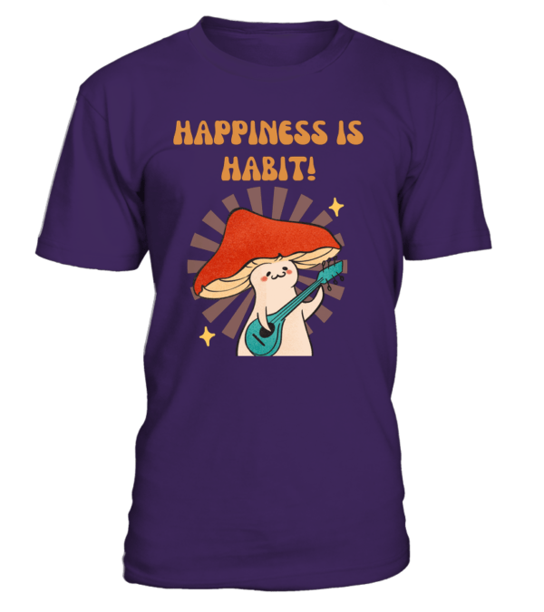 T-Shirt col rond Unisexe Happiness is Habit – Image 3