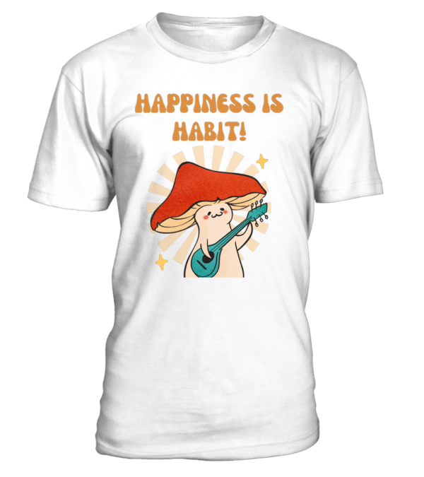 T-Shirt col rond Unisexe Happiness is Habit – Image 15