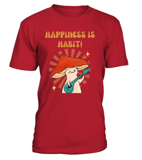 T-Shirt col rond Unisexe Happiness is Habit – Image 17