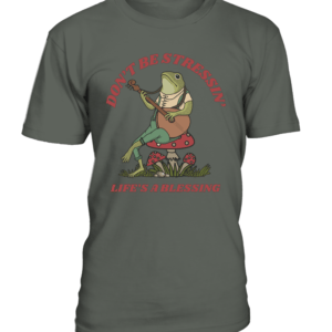 T-Shirt col rond unisexe don't be stressin