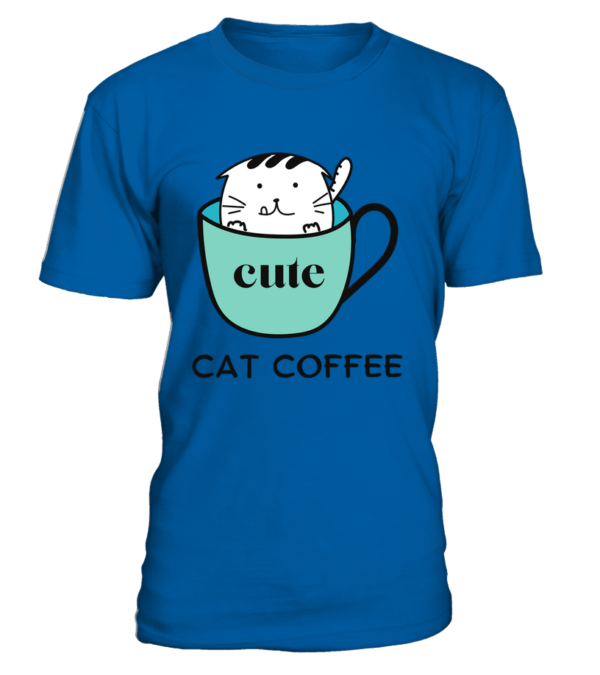 T-Shirt col rond Unisexe cat coffee – Image 19