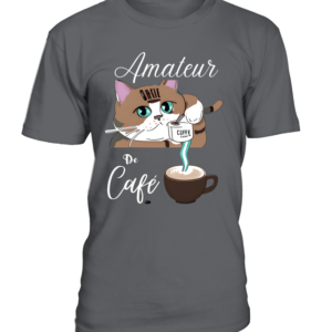 Découvrez notre t-shirt café avec le motif du chat amateur de café. Ajoutez une touche de style et d'adorabilité à votre garde-robe avec ce t-shirt unique. Parfait pour les amoureux du café et des chats, ce t-shirt est un incontournable pour tous les amateurs de caféine. Commandez le