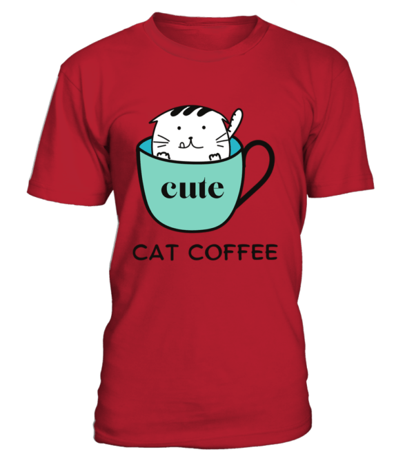 T-Shirt col rond Unisexe cat coffee – Image 23