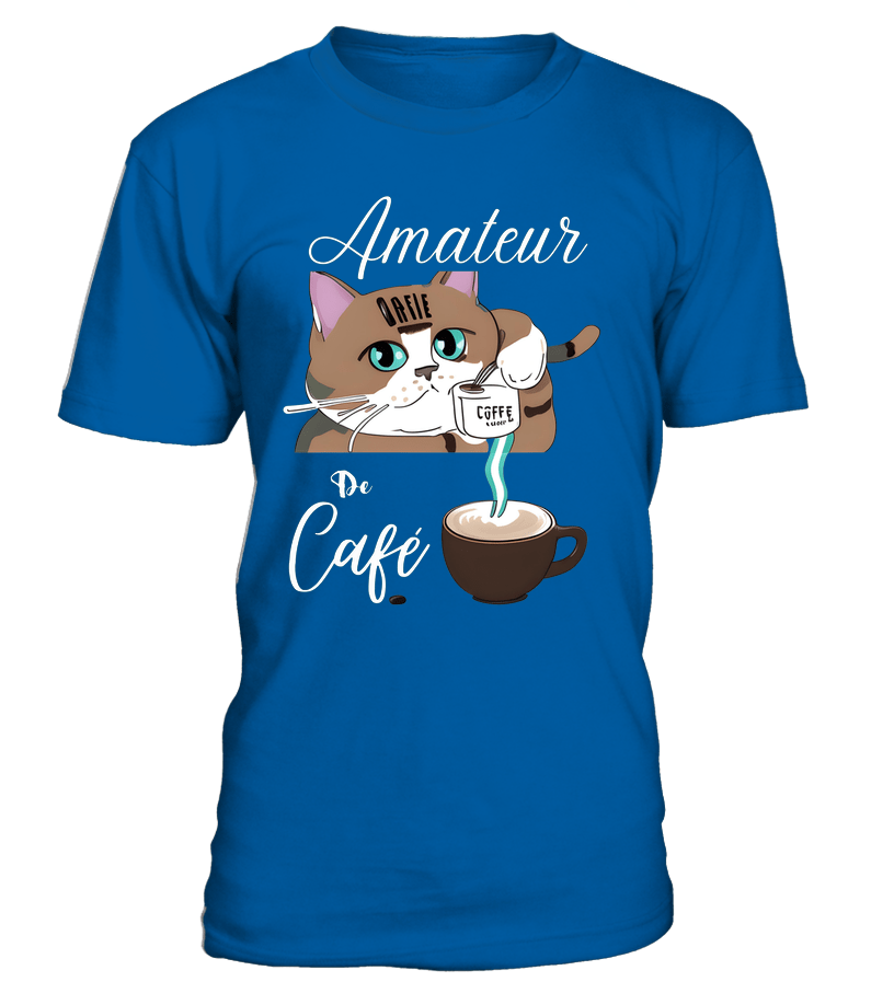 pour les amateurs de café et les amoureux des chats, t-shirt tendance homme, café, chat