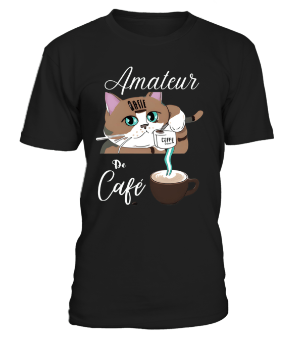 Découvrez notre t-shirt café avec le motif du chat amateur de café. Ajoutez une touche de style et d'adorabilité à votre garde-robe avec ce t-shirt unique. Parfait pour les amoureux du café et des chats, ce t-shirt est un incontournable pour tous les amateurs de caféine. Commandez le