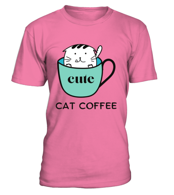 T-Shirt col rond Unisexe cat coffee – Image 5