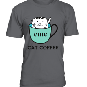 T-Shirt col rond Unisexe cat coffee