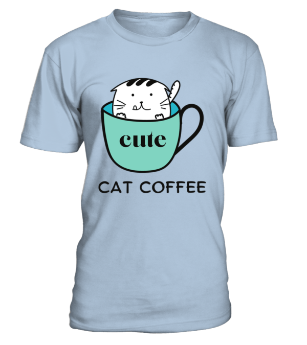 T-Shirt col rond Unisexe cat coffee – Image 15
