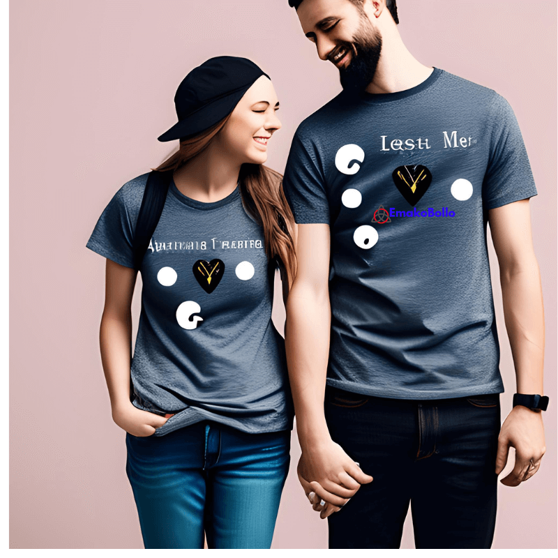 t-shirt couple, t-shirt couple personnalisé, idée cadeau personnalisé couple, cadeau couple,