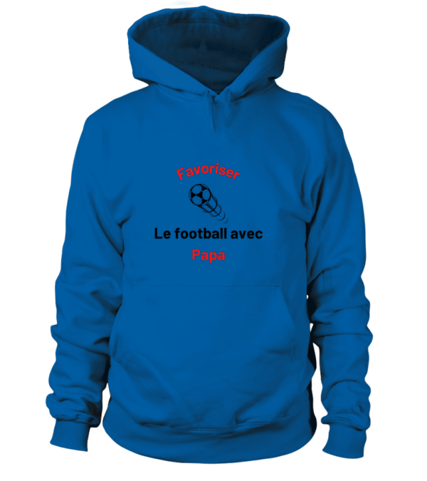 Sweat à capuche Unisexe Favoriser Le football avec Papa – Image 19