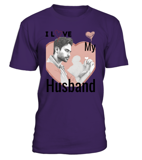 T-Shirt col rond Unisexe I love my husband – Image 5