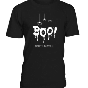 Célébrez l'Halloween avec style avec notre t-shirt col rond unisexe Boo Spooky Season Vibes !
