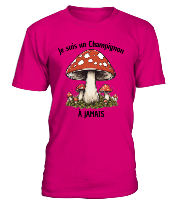 T-Shirt col rond Unisexe Je suis un champignon à Jamais – Image 7