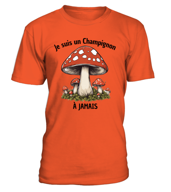 T-Shirt col rond Unisexe Je suis un champignon à Jamais – Image 13