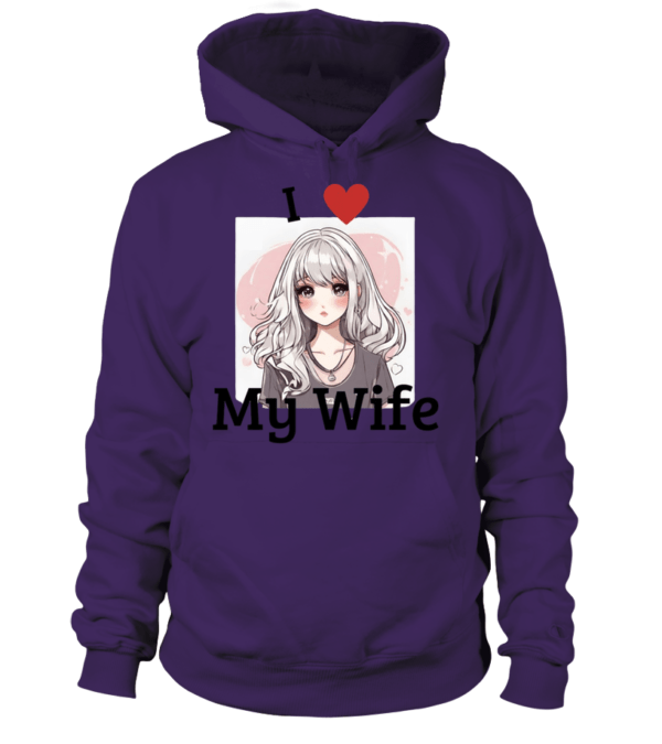 Sweat à capuche Unisexe I love my wife