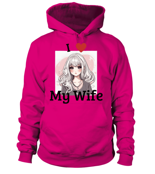Sweat à capuche Unisexe I love my wife – Image 3