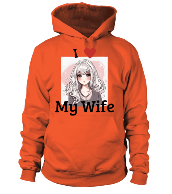Sweat à capuche Unisexe I love my wife – Image 7