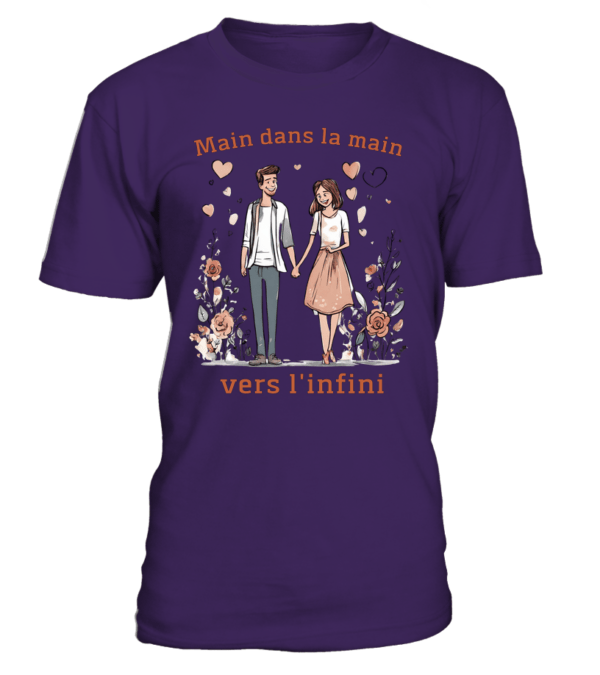 T-Shirt col rond Unisexe main dans la main, vers l'infini – Image 3