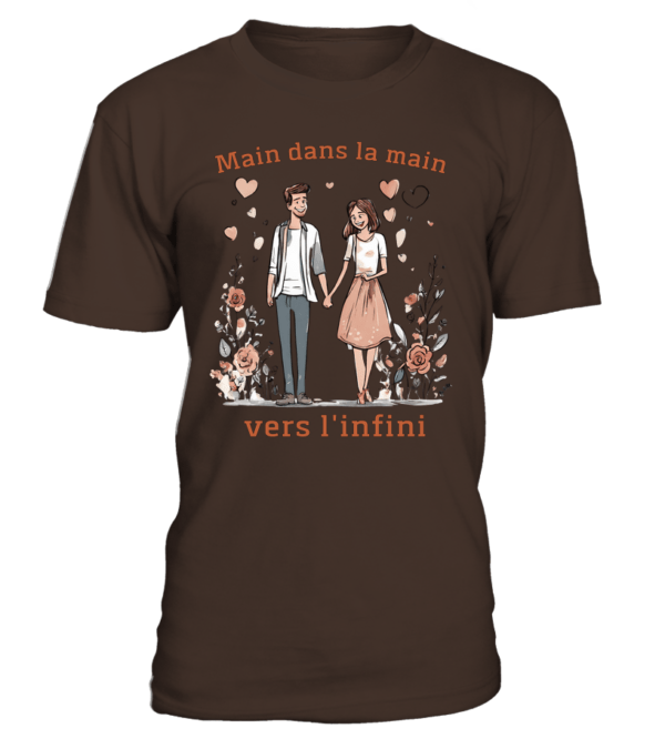 T-Shirt col rond Unisexe main dans la main, vers l'infini – Image 5
