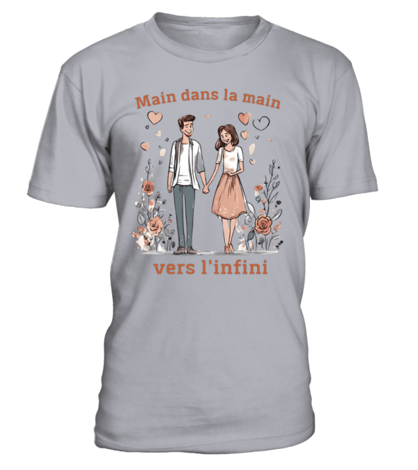 T-Shirt col rond Unisexe main dans la main, vers l'infini – Image 7