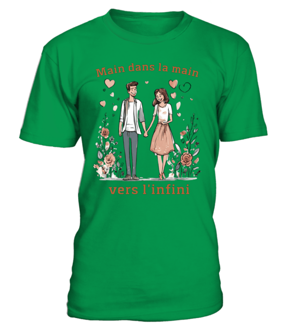 T-Shirt col rond Unisexe main dans la main, vers l'infini – Image 9