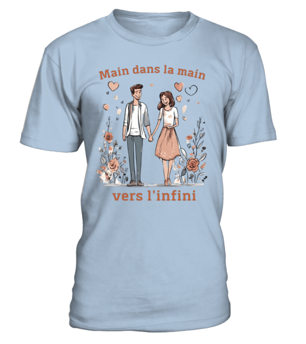 T-Shirt col rond Unisexe main dans la main, vers l'infini – Image 11