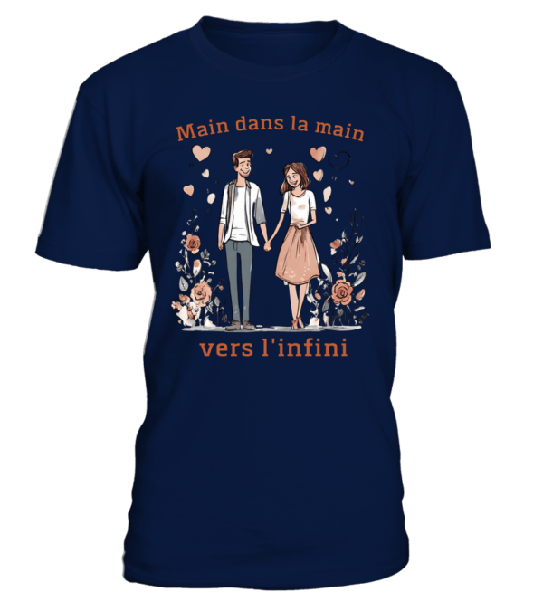 T-Shirt col rond Unisexe main dans la main, vers l'infini – Image 15